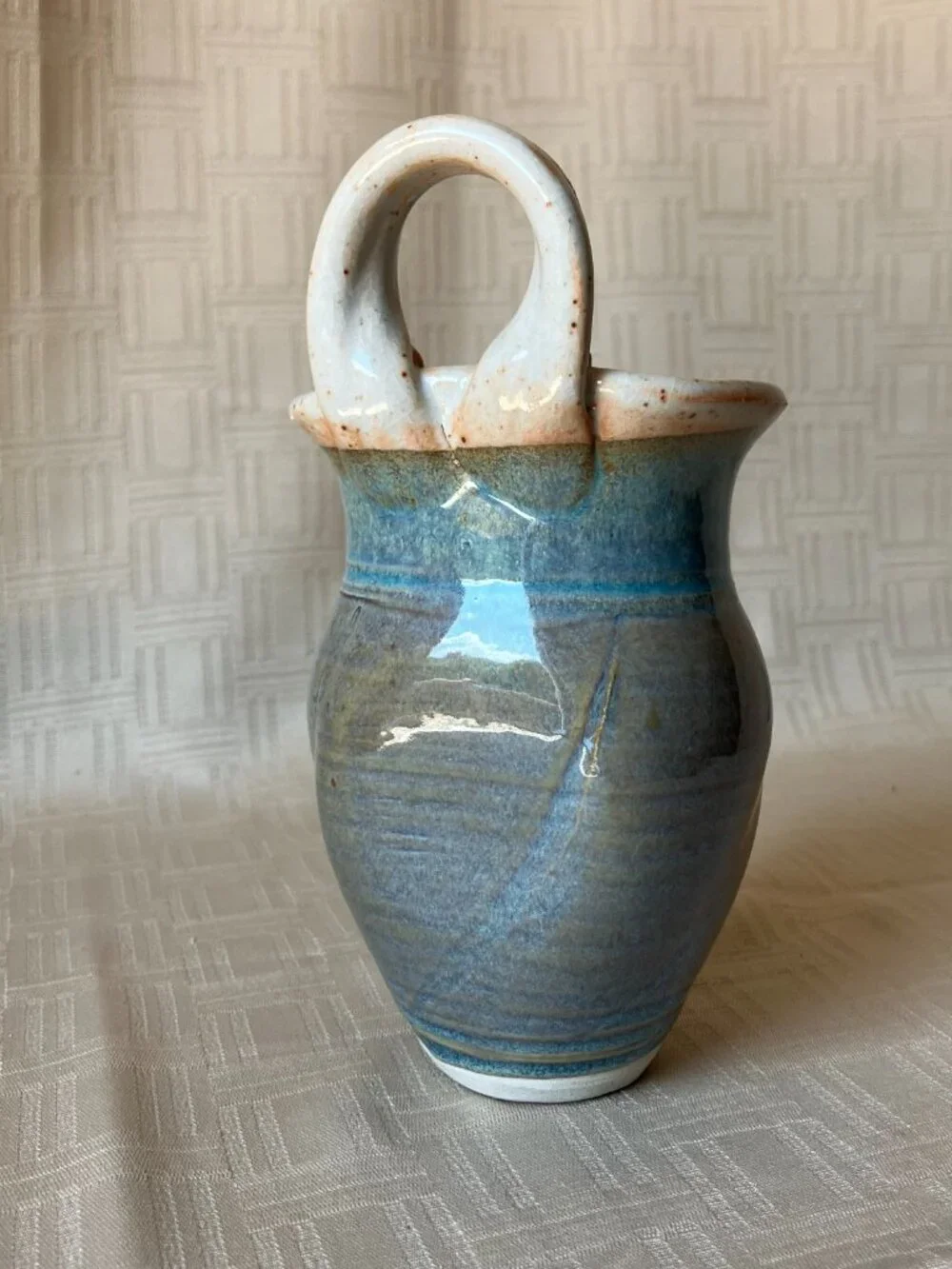 Studio Pottery Wall Pocket Vase / Herb Cuttings Pot; Lorraine Dilmore Stoneware